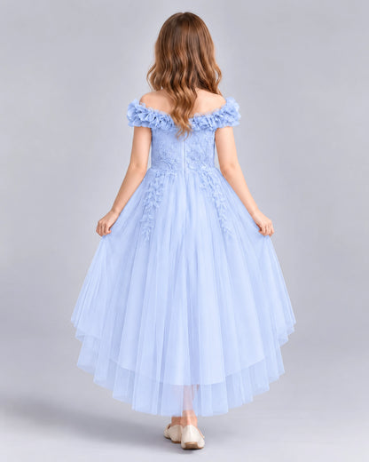 Lavender Ball Gown Girls Formal Dresses Back