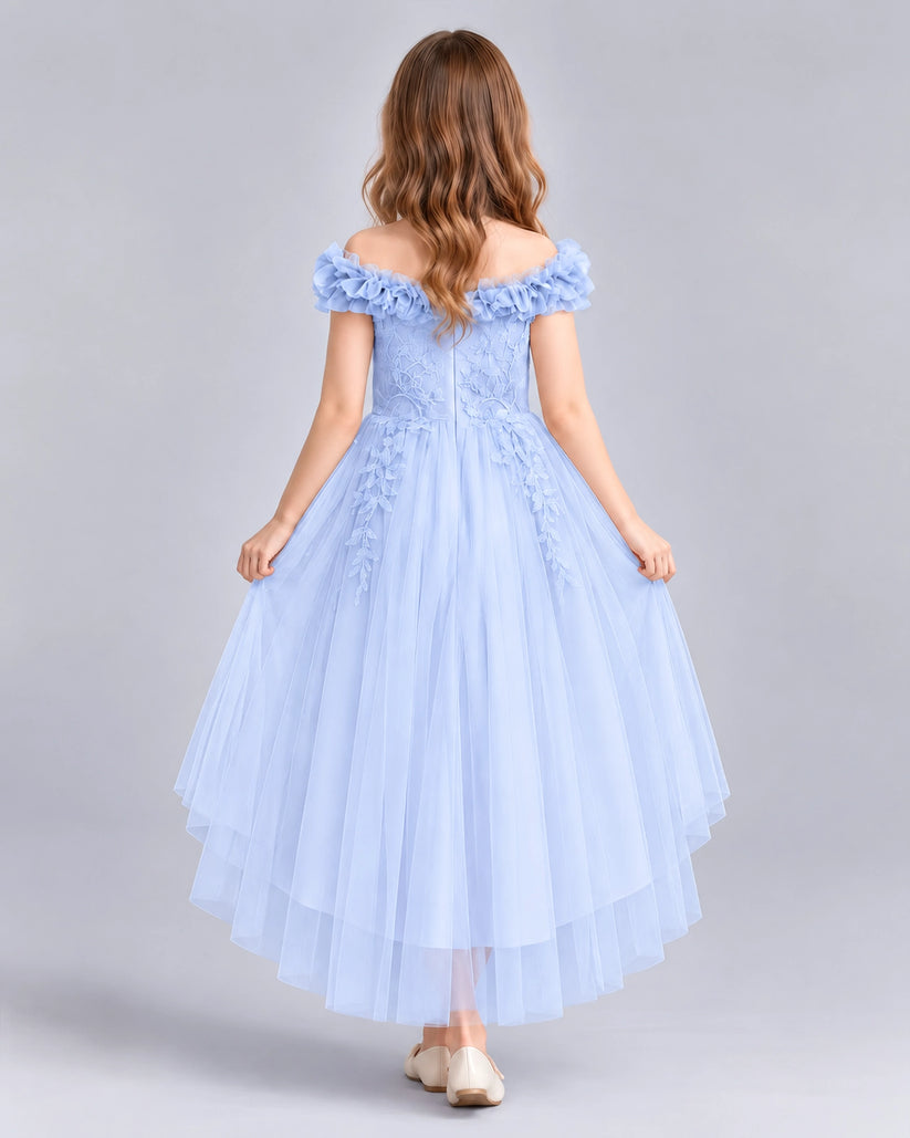 Lavender Ball Gown Girls Formal Dresses Back