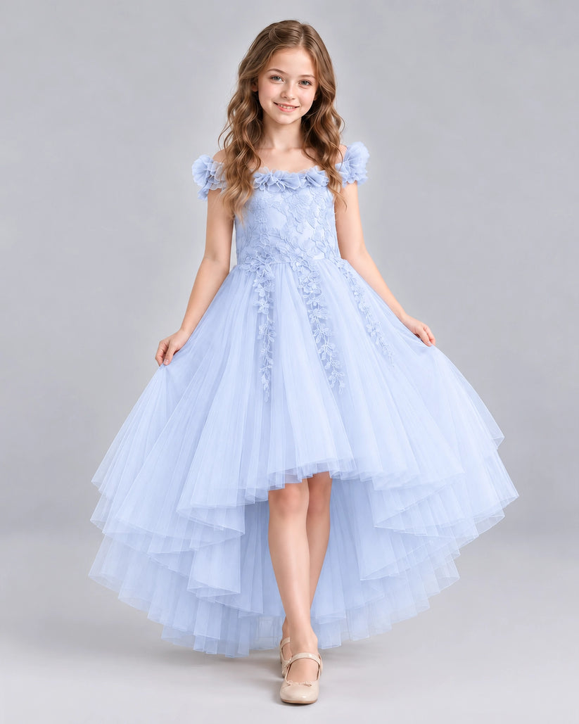 Lavender Ball Gown Girls Formal Dresses Front