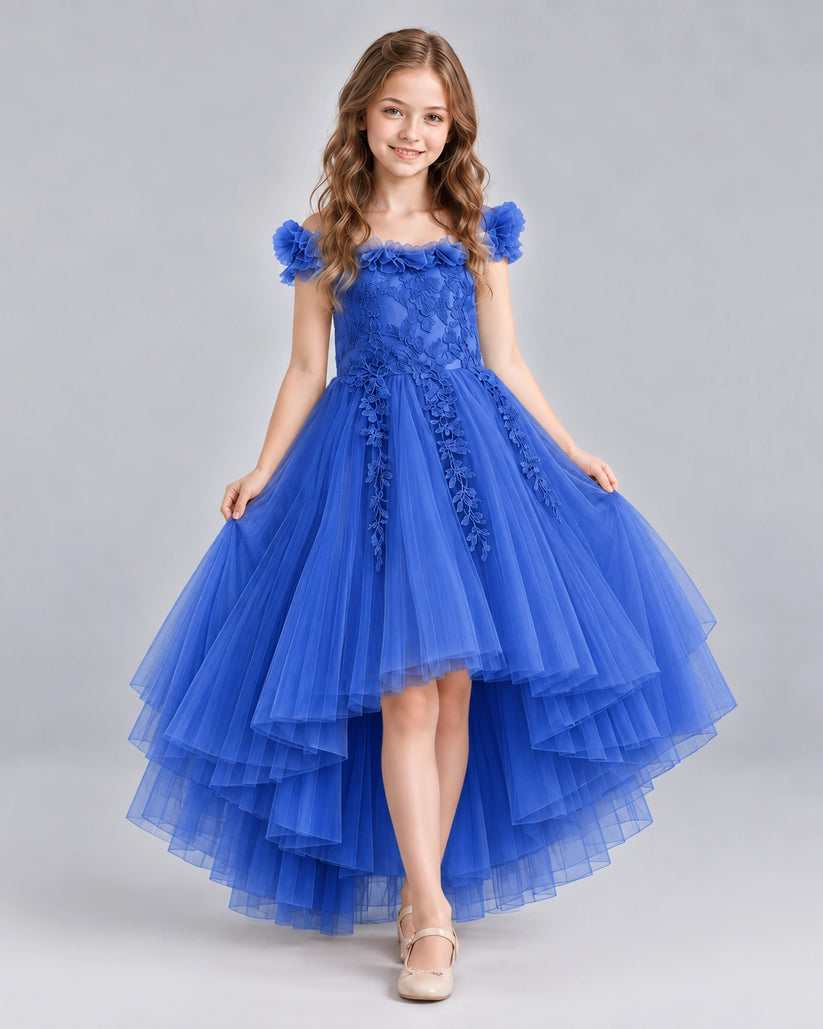 Royal Blue Ball Gown Girls Formal Dresses Front