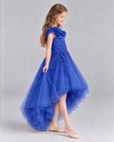 Royal Blue Ball Gown Girls Formal Dresses Side