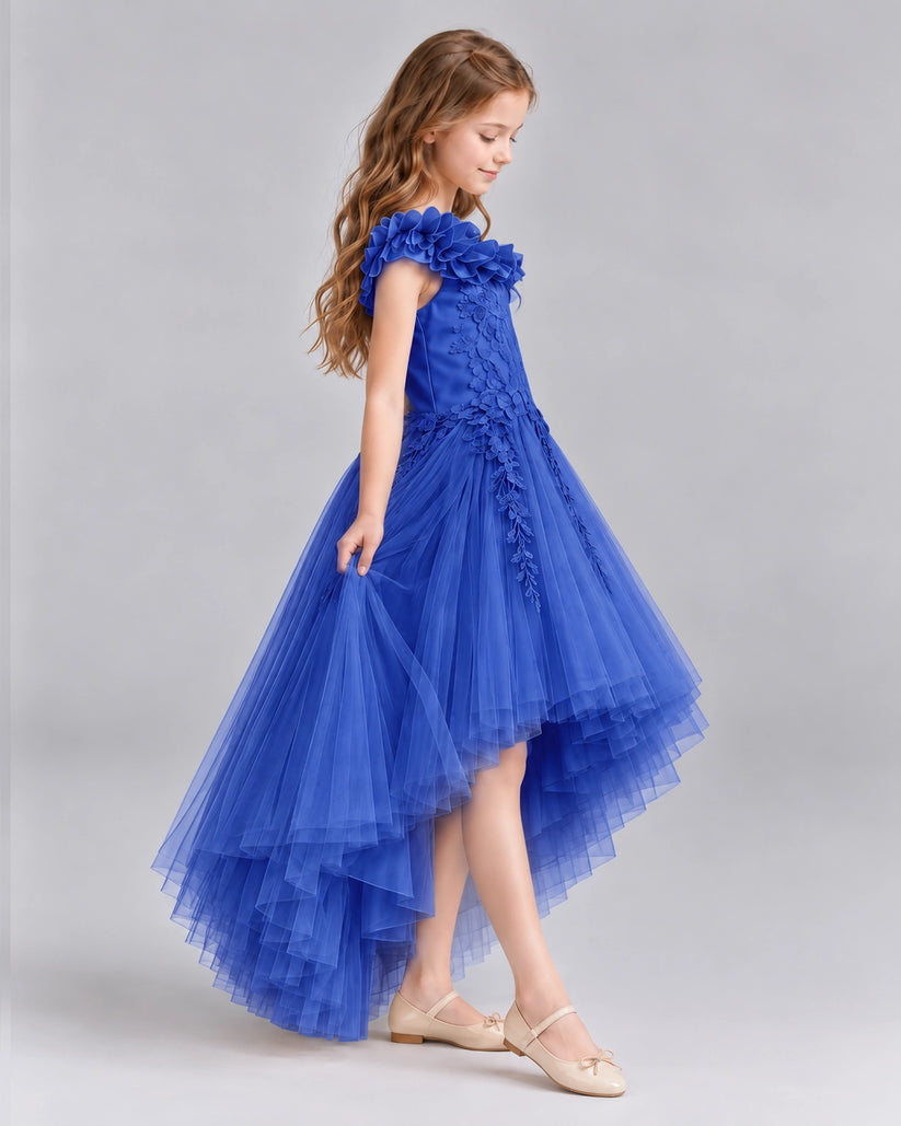 Royal Blue Ball Gown Girls Formal Dresses Side