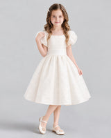 Ivory A-line Junior Bridesmaid Dresses Front