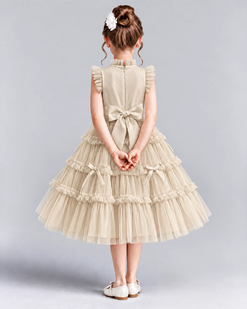 Champagne Ball Gown Flower Girl Dresses Back