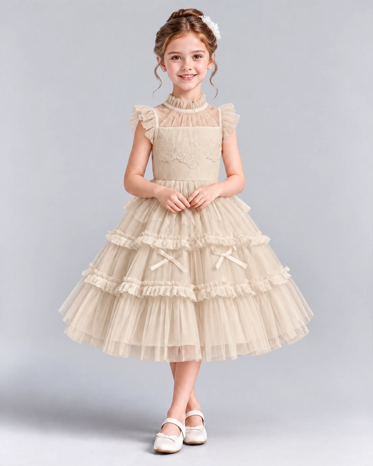 Champagne Ball Gown Flower Girl Dresses Front
