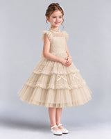 Champagne Ball Gown Flower Girl Dresses Side