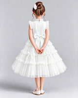 Ivory Ball Gown Flower Girl Dresses Back