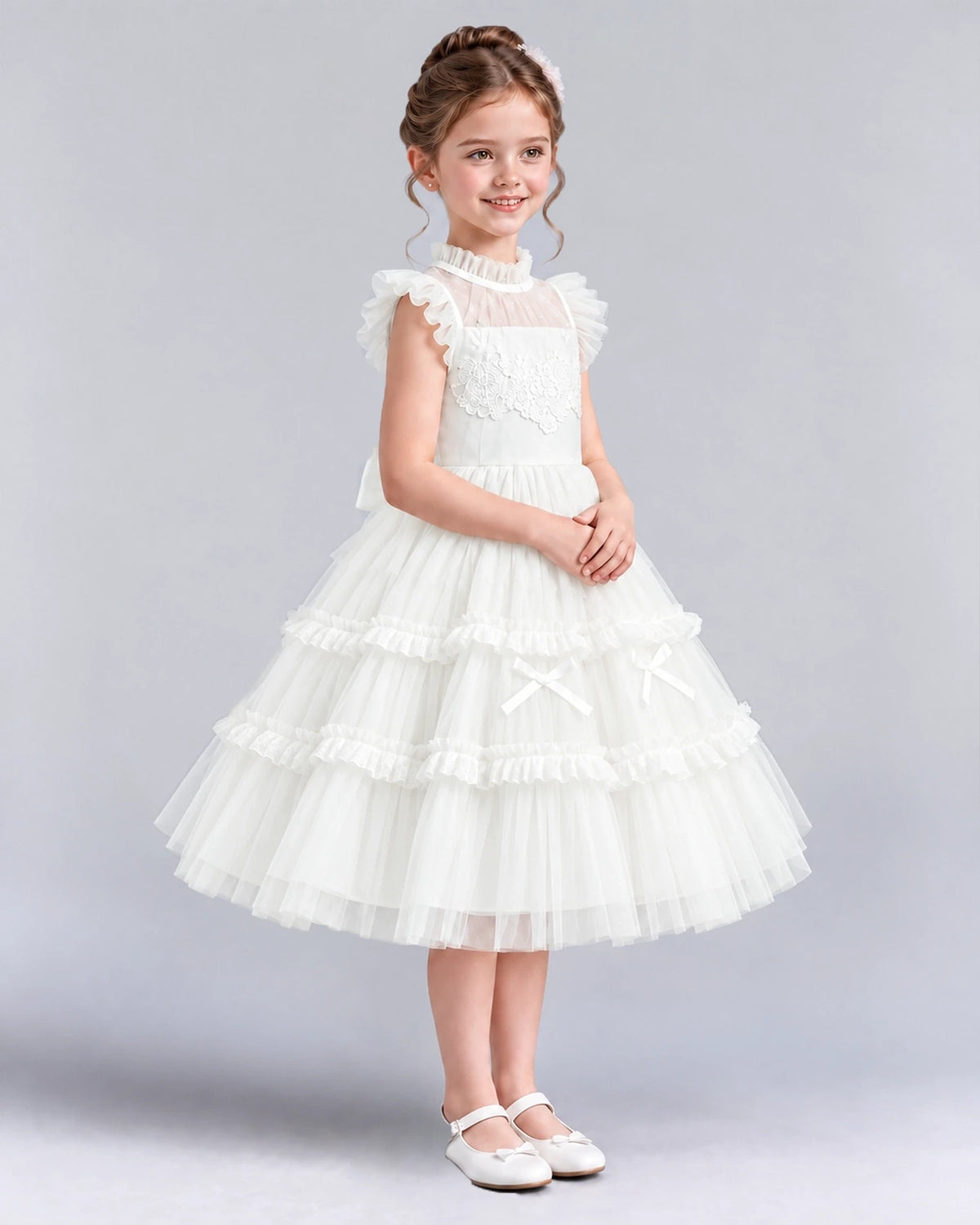 Ivory Ball Gown Flower Girl Dresses Side