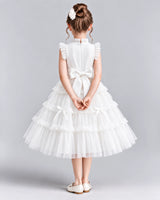 White Ball Gown Flower Girl Dresses Back