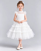 White Ball Gown Flower Girl Dresses Front