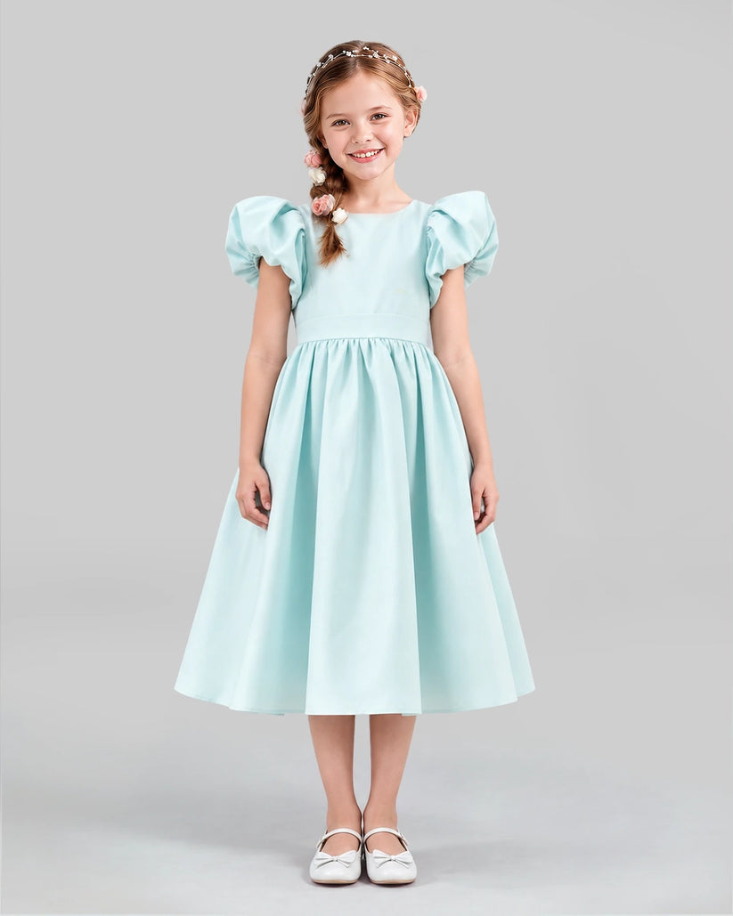 Baby Blue A-line Girls Formal Dresses Front