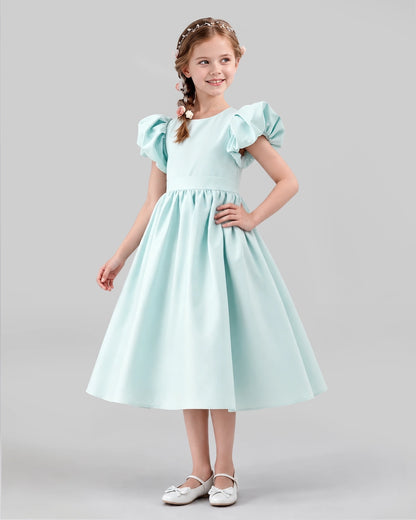 Baby Blue A-line Girls Formal Dresses Side