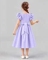 Lavender A-line Girls Formal Dresses Back