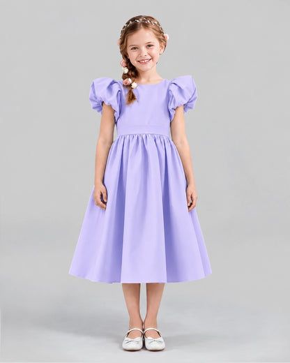 Lavender A-line Girls Formal Dresses Front