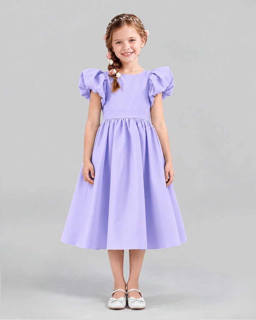 Lavender A-line Girls Formal Dresses Front