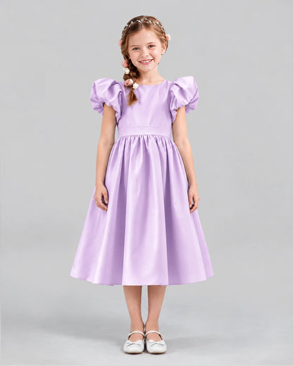 Lilac A-line Girls Formal Dresses Front