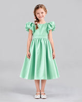 Mint Green A-line Girls Formal Dresses Front