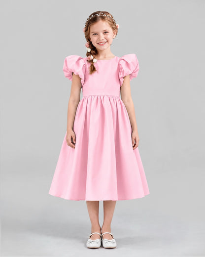 Pink A-line Girls Formal Dresses Front