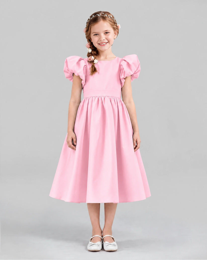 Pink A-line Girls Formal Dresses Front