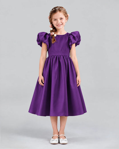 Purple A-line Girls Formal Dresses Front