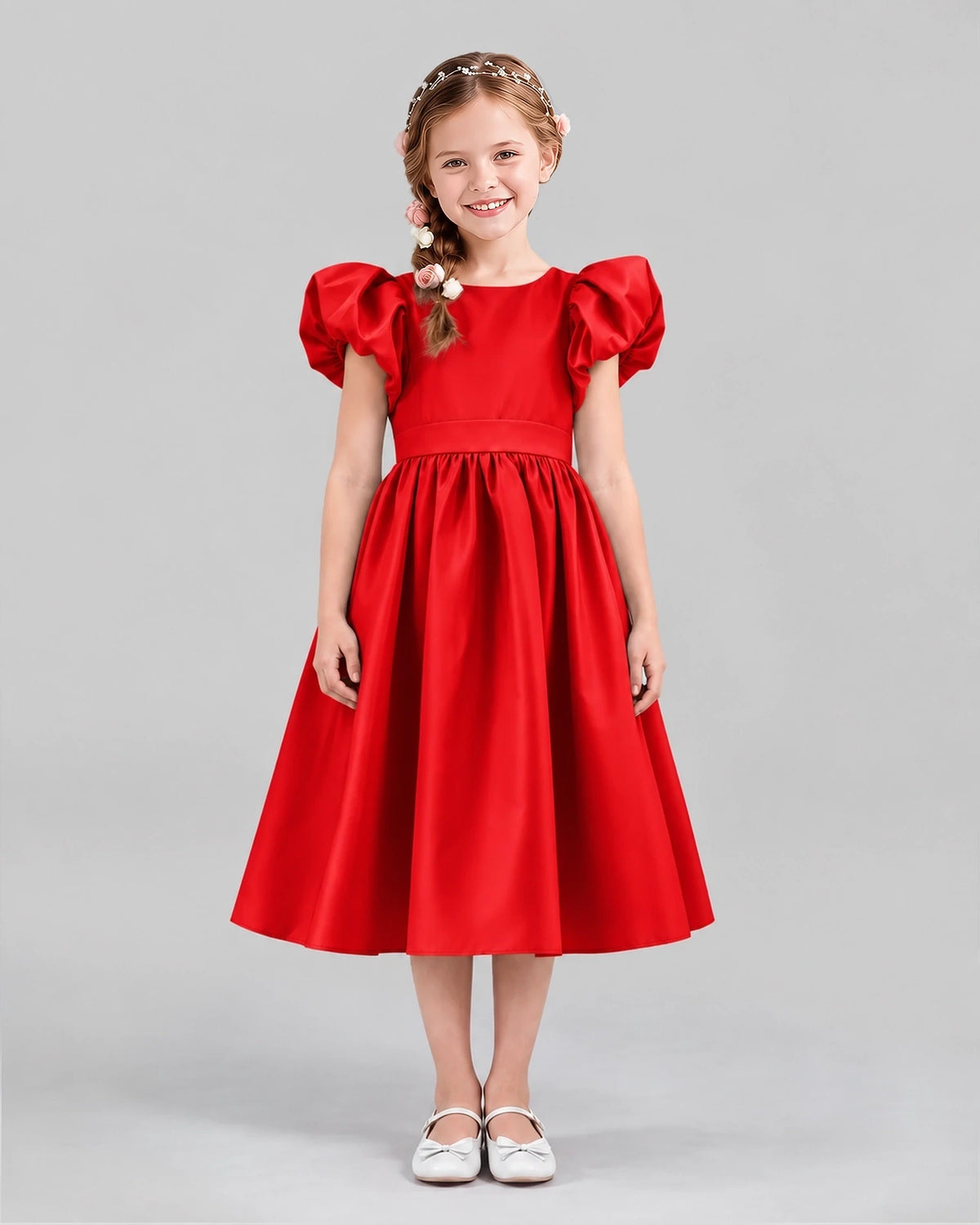Red A-line Girls Formal Dresses Front
