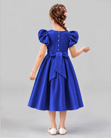 Royal Blue A-line Girls Formal Dresses Back