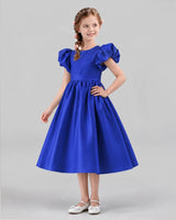 Royal Blue A-line Girls Formal Dresses Side