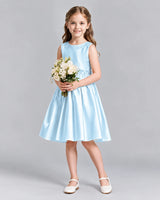 Baby Blue A-line Girls Formal Dresses Front