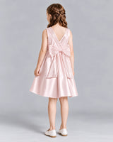 Blush Pink A-line Girls Formal Dresses Back