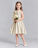 Champagne A-line Girls Formal Dresses Front