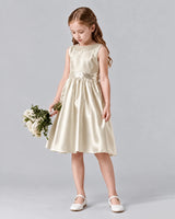 Champagne A-line Girls Formal Dresses Side
