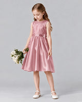 Dusty Rose A-line Girls Formal Dresses Side