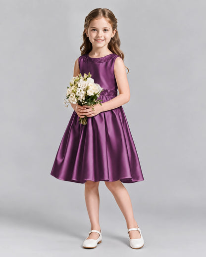 Grape A-line Girls Formal Dresses Front