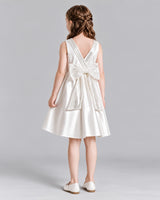 Ivory A-line Girls Formal Dresses Back