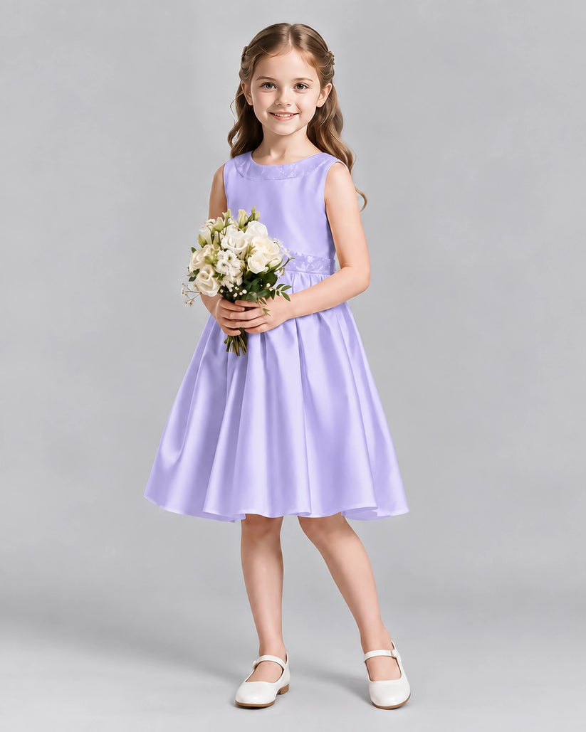 Lavender A-line Girls Formal Dresses Front