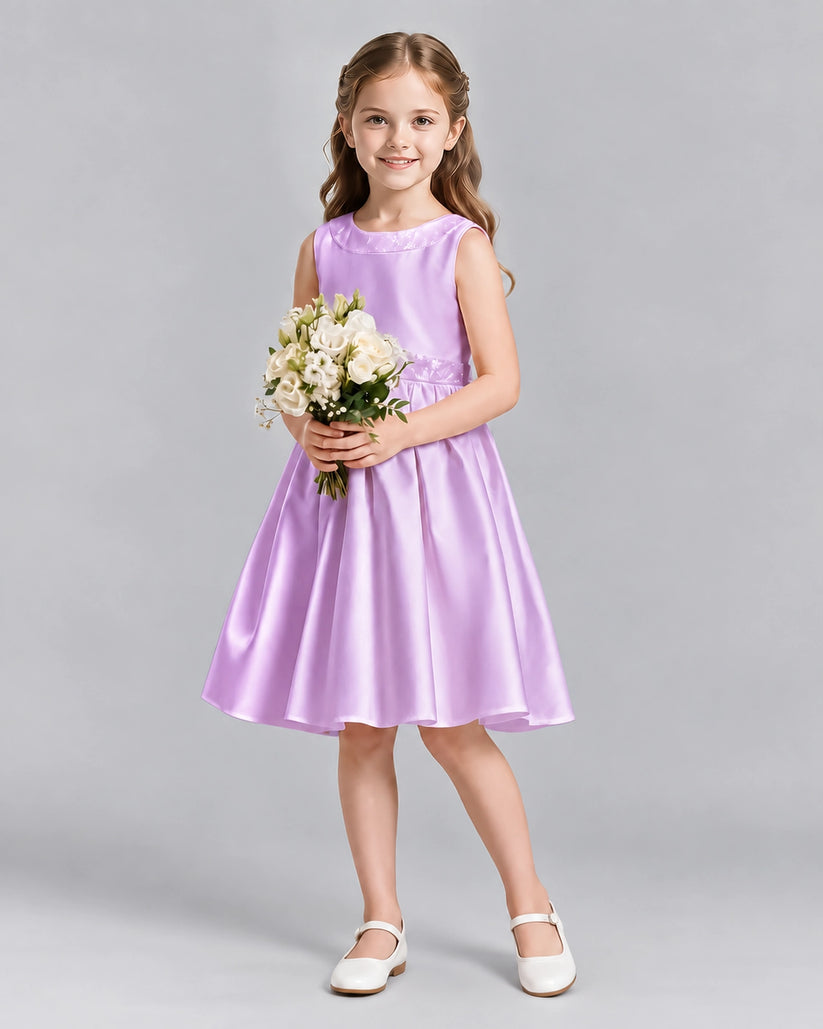 Lilac A-line Girls Formal Dresses Front