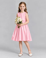 Pink A-line Girls Formal Dresses Front