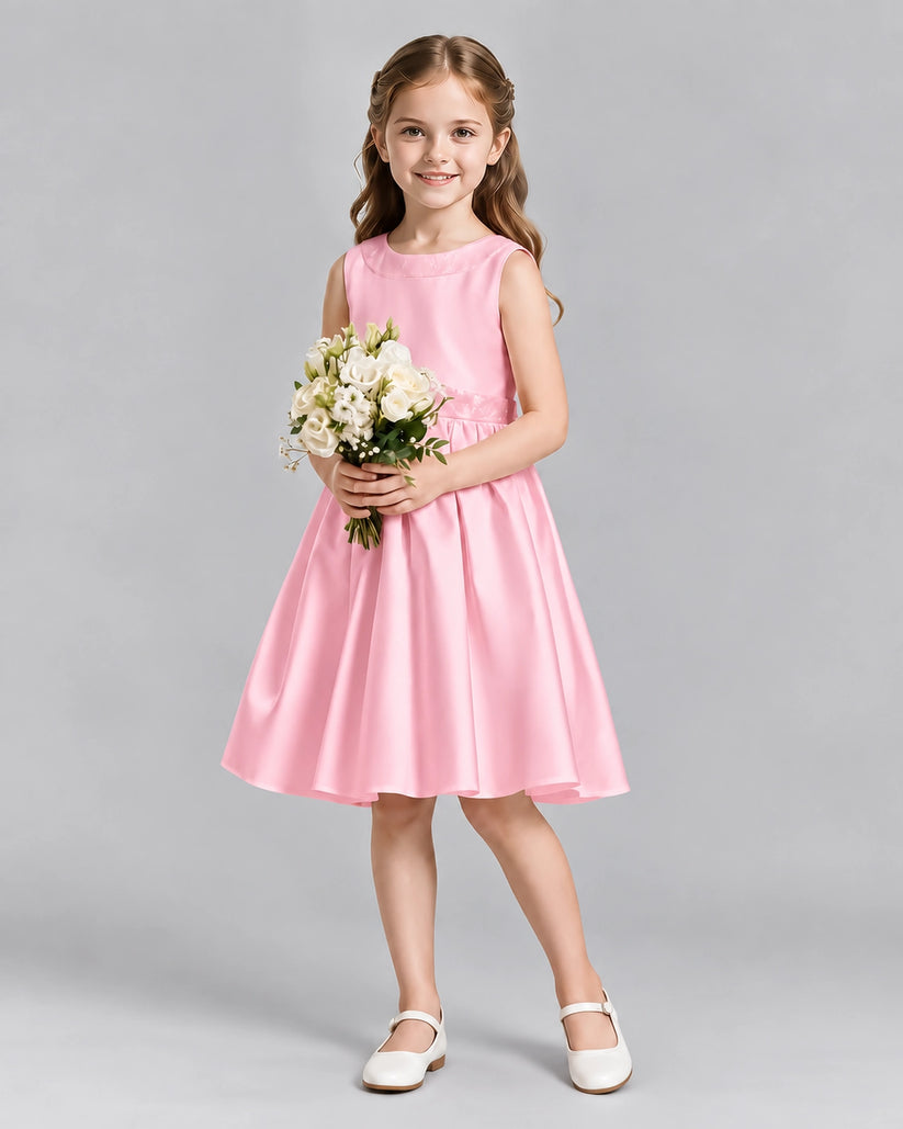 Pink A-line Girls Formal Dresses Front