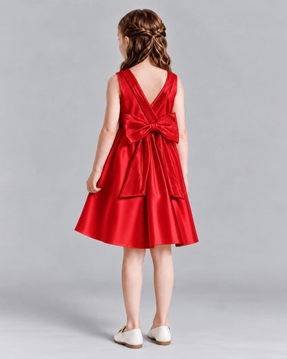 Red A-line Girls Formal Dresses Back