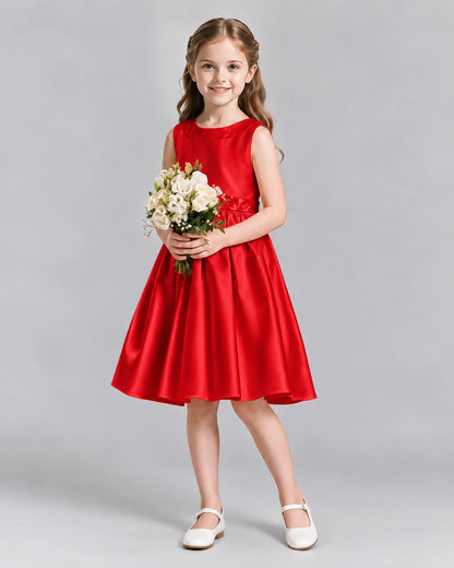 Red A-line Girls Formal Dresses Front