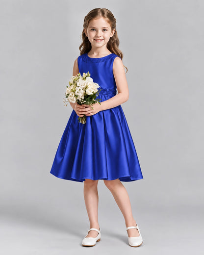 Royal Blue A-line Girls Formal Dresses Front