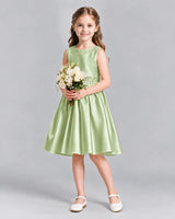 Sage Green A-line Girls Formal Dresses Front