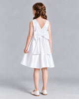 White A-line Girls Formal Dresses Back