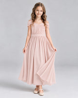 Blush Pink A-line Junior Bridesmaid Dresses Front