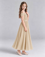 Champagne A-line Junior Bridesmaid Dresses Side