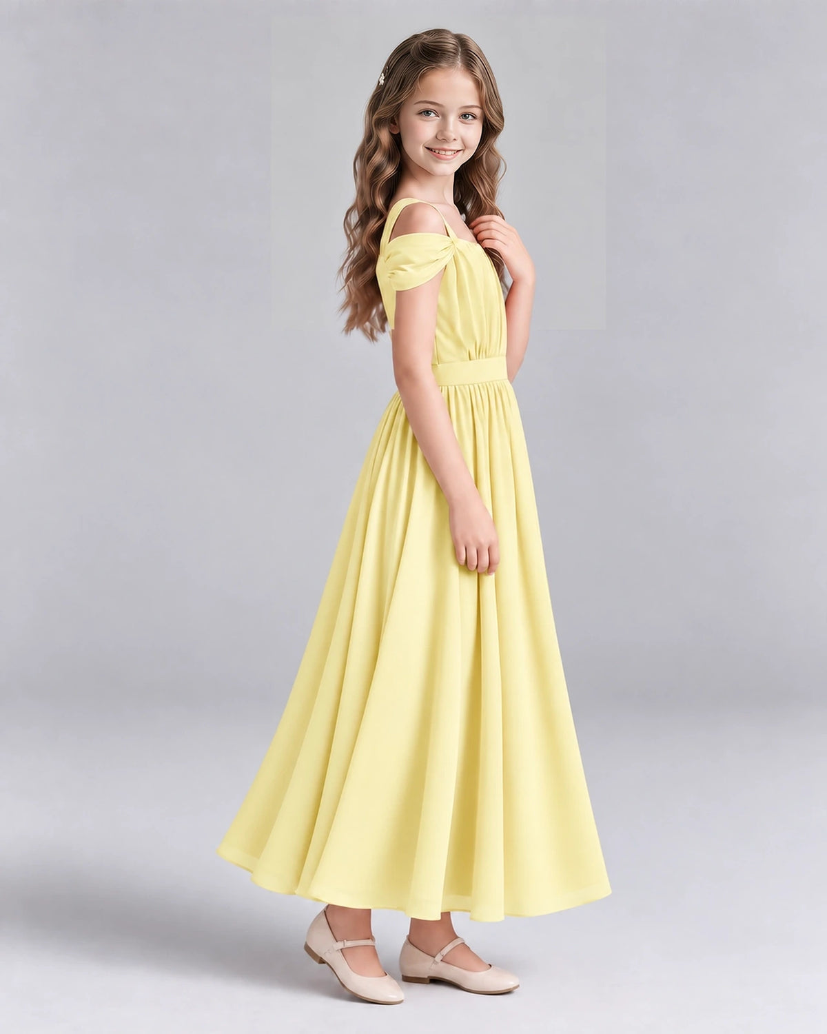 Daffodil A-line Junior Bridesmaid Dresses Side