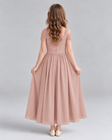 Dusty Rose A-line Junior Bridesmaid Dresses Back