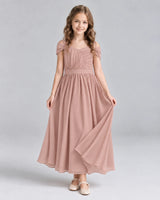 Dusty Rose A-line Junior Bridesmaid Dresses Front