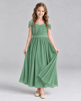 Eucalyptus A-line Junior Bridesmaid Dresses Front