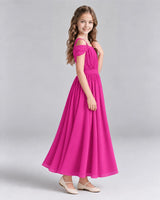 Hot Pink A-line Junior Bridesmaid Dresses Side